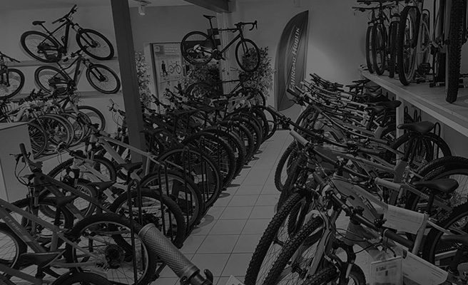 Blick in dem Verkaufsraum von Fahrrad Hoblik